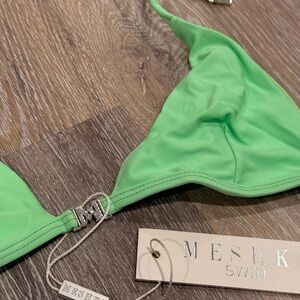 Meshki Cosmo Tie Up Bikini Top in Green